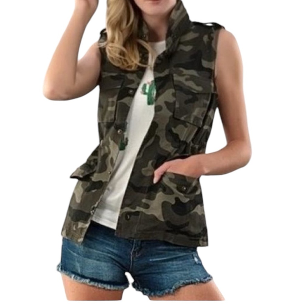 Love Tree Camo Green Military Army Utility Vest w/Front Pockets NWT Size XL - Picture 5 of 16